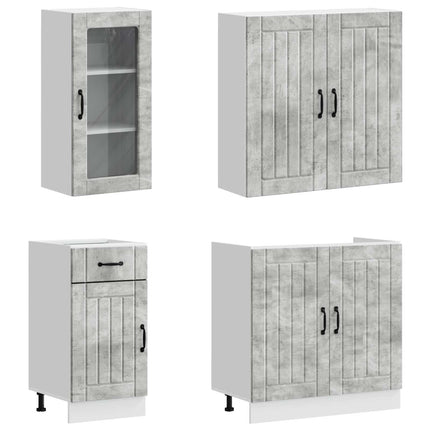 Köksenhet LUCCA 8 pcs Betonggrå Konstruerat trä