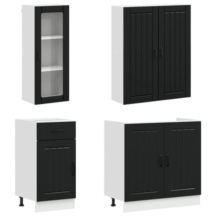 Köksenhet LUCCA 8 pcs Svart Konstruerat trä