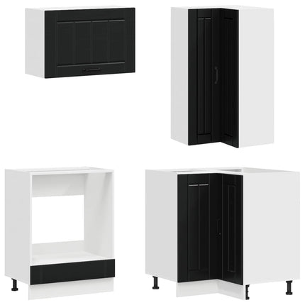 Köksenhet LUCCA 8 pcs Svart Konstruerat trä
