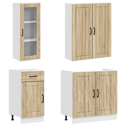 Köksenhet LUCCA 8 pcs Sonoma-ek Konstruerat trä