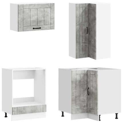 Köksenhet LUCCA 8 pcs Betonggrå Konstruerat trä