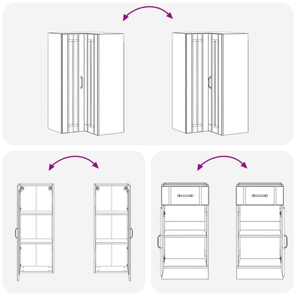 Köksenhet LUCCA 8 pcs Betonggrå Konstruerat trä