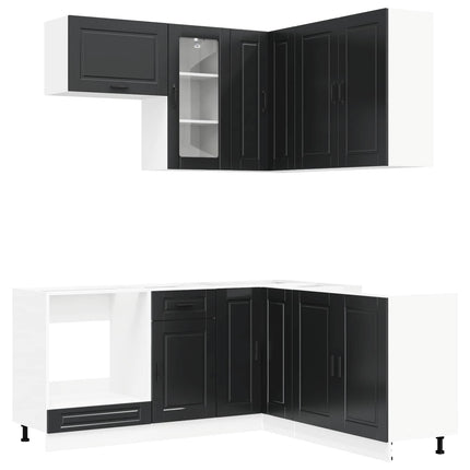 Köksenhet PORTO 8 pcs Svart Konstruerat trä