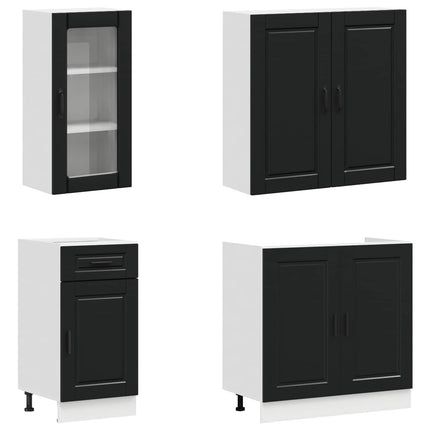 Köksenhet PORTO 8 pcs Svart Konstruerat trä