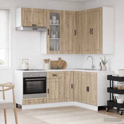 Köksenhet PORTO 8 pcs Sonoma-ek Konstruerat trä