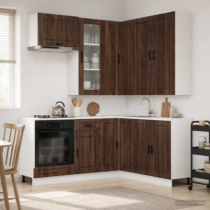 Köksenhet PORTO 8 pcs Brun ek Konstruerat trä