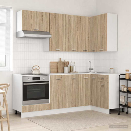 Köksenhet LYON 8 pcs Sonoma-ek Konstruerat trä