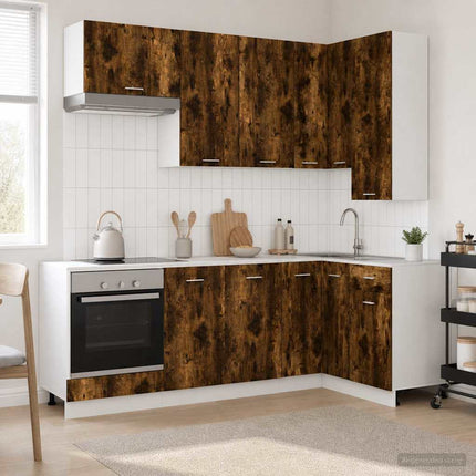 Köksenhet LYON 8 pcs Rökt ek Konstruerat trä