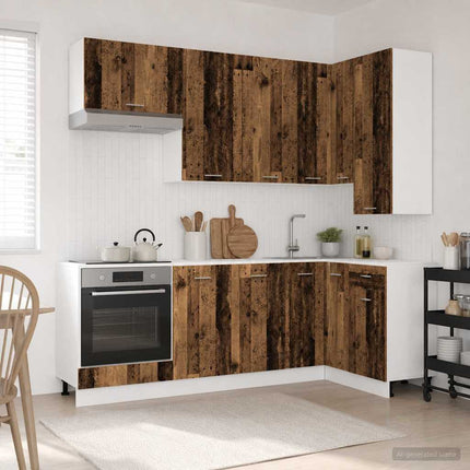 Köksenhet LYON 8 pcs Gammalt trä Konstruerat trä
