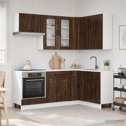 Köksenhet KALMAR 8 pcs Brun ek Konstruerat trä