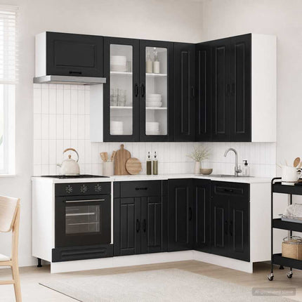 Köksenhet KALMAR 8 pcs Svart Konstruerat trä
