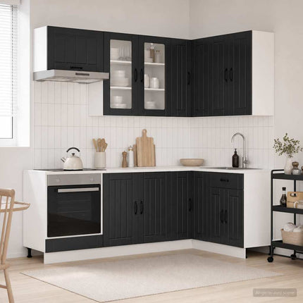 Köksenhet LUCCA 8 pcs Svart Konstruerat trä
