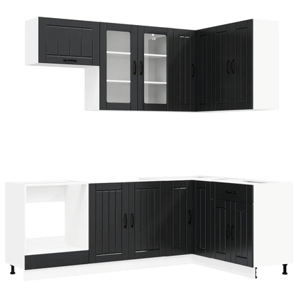 Köksenhet LUCCA 8 pcs Svart Konstruerat trä