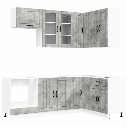 Köksenhet LUCCA 8 pcs Betonggrå Konstruerat trä