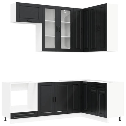 Köksenhet PORTO 8 pcs Svart Konstruerat trä