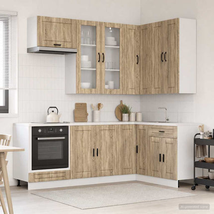 Köksenhet PORTO 8 pcs Sonoma-ek Konstruerat trä