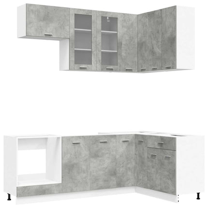 Köksenhet LYON 8 pcs Betonggrå Konstruerat trä