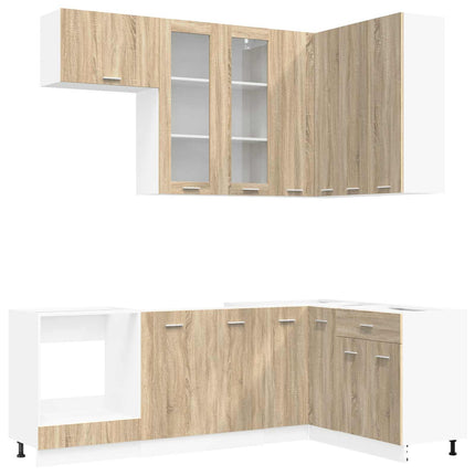 Köksenhet LYON 8 pcs Sonoma-ek Konstruerat trä