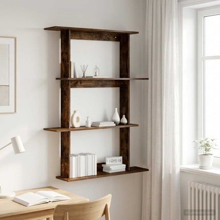 Vägg hylla Rökt ek 100 x 20 x 126 cm Konstruerat trä