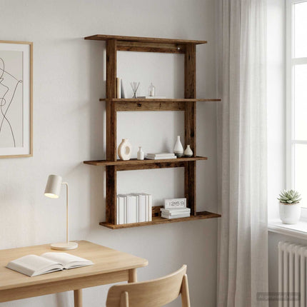 Vägg hylla Gammalt trä 100 x 20 x 126 cm Konstruerat trä