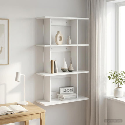 Vägg hylla Väggmonterat Vit 56 x 20 x 90 cm Konstruerat trä