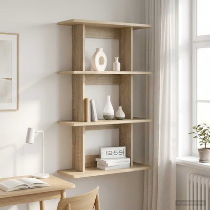 Vägg hylla Väggmonterat Sonoma-ek 56 x 20 x 90 cm