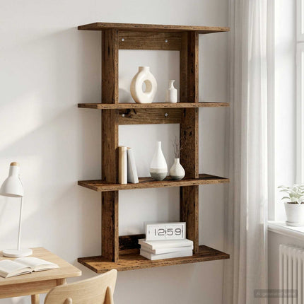 Vägg hylla Väggmonterat Gammalt trä 56 x 20 x 90 cm