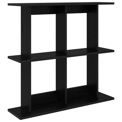 Vägg hylla Väggmonterat Svart ek 100 x 20 x 75 cm