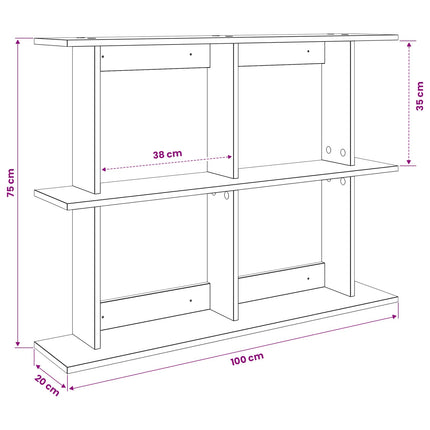 Vägg hylla Väggmonterat Svart ek 100 x 20 x 75 cm