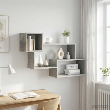 Flytande hylla Väggmonterat Betonggrå 87 x 20 x 55 cm