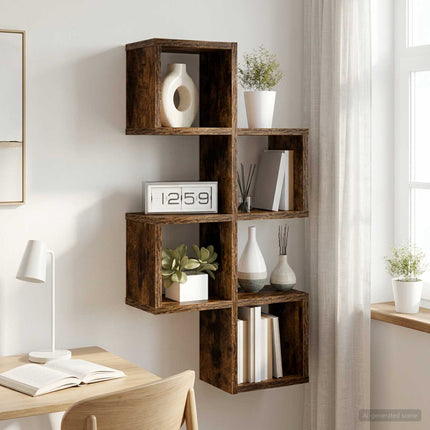 Vägg hylla Rökt ek 39 x 15 x 76 cm
