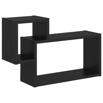 Vägg hylla Väggmonterat Svart ek 55 x 15 x 35 cm