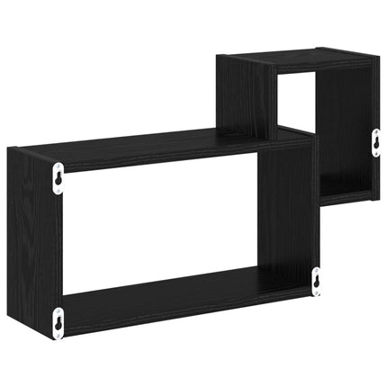 Vägg hylla Väggmonterat Svart ek 55 x 15 x 35 cm
