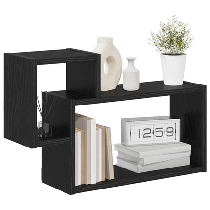 Vägg hylla Väggmonterat Svart ek 55 x 15 x 35 cm