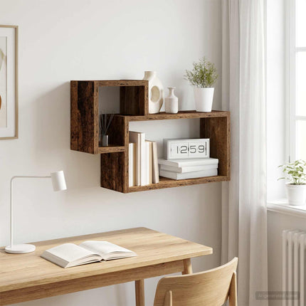 Vägg hylla Väggmonterat Gammalt trä 55 x 15 x 35 cm