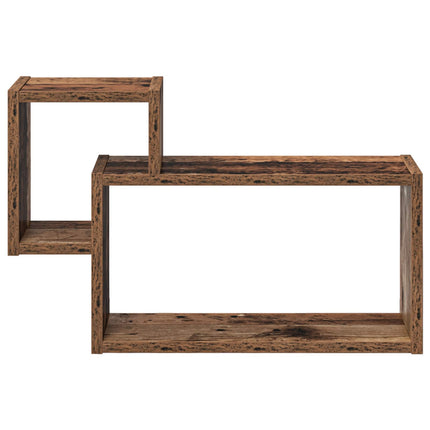 Vägg hylla Väggmonterat Gammalt trä 55 x 15 x 35 cm