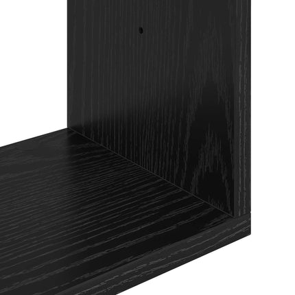Vägg hylla Väggmonterat Svart ek 32 x 21 x 107 cm