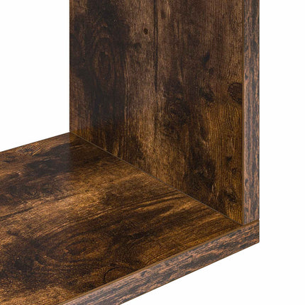 Vägg hylla Väggmonterat Rökt ek 32 x 21 x 107 cm