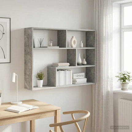 Vägg hylla Väggmonterat Betonggrå 95 x 20 x 69,5 cm
