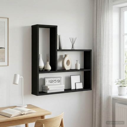 Vägg hylla Svart ek 60 x 11 x 60 cm Konstruerat trä