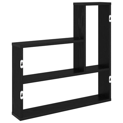 Vägg hylla Svart ek 60 x 11 x 60 cm Konstruerat trä