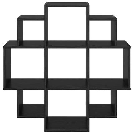 Vägg hylla Svart ek 90 x 25 x 90 cm Konstruerat trä