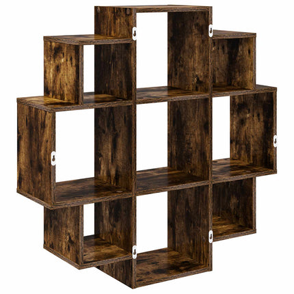 Vägg hylla Rökt ek 90 x 25 x 90 cm Konstruerat trä