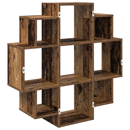 Vägg hylla Gammalt trä 90 x 25 x 90 cm Konstruerat trä