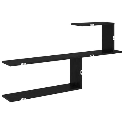 Vägg hylla Svart ek 122 x 18 x 60 cm Konstruerat trä
