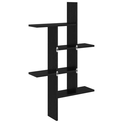 Vägg hylla Svart ek 61 x 15 x 102 cm Konstruerat trä