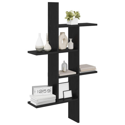 Vägg hylla Svart ek 61 x 15 x 102 cm Konstruerat trä