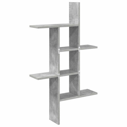 Vägg hylla Betonggrå 61 x 15 x 102 cm Konstruerat trä