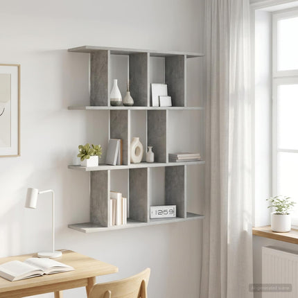 Vägg hylla Betonggrå 80 x 20 x 96 cm Konstruerat trä