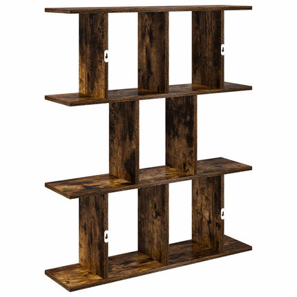 Vägg hylla Rökt ek 80 x 20 x 96 cm Konstruerat trä